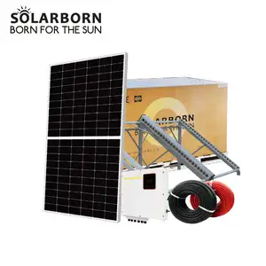 Solarborn layanan terbaik hidup 5kw 6-10kW lengkap pada grid panel power kit sistem energi surya untuk rumah