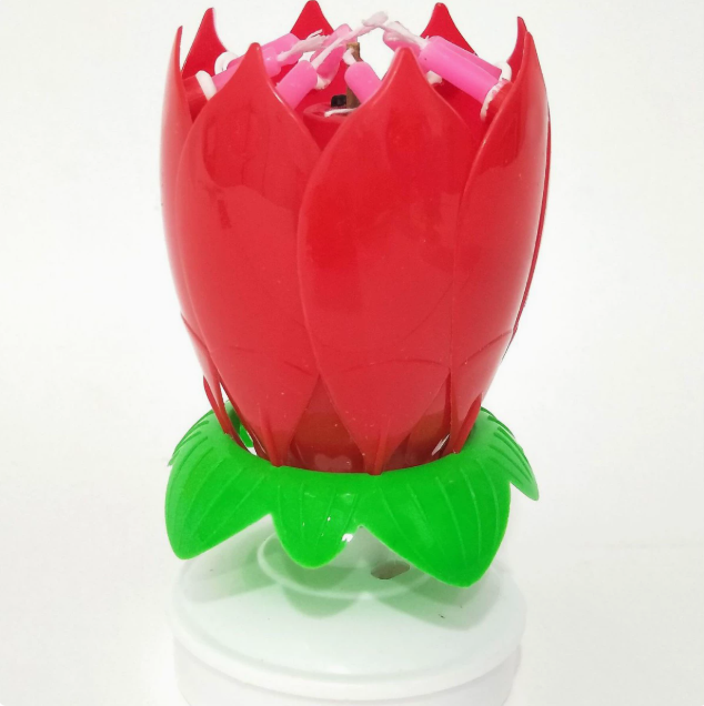 8 fleurs de lotus musicales rotatives [rouge]