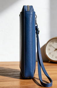 Sac bandoulière pour téléphone en cuir PU bleu roi, nouvelle collection 2025, vente en gros - Portefeuille imperméable avec longue fermeture éclair pour espèces et cartes - Product Image 3