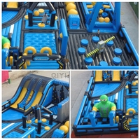 Parc d'attractions gonflable pour enfants : Parcours d'obstacles gonflable géant avec jeu Wipe Out