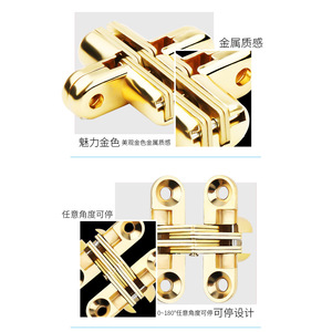 Bisagra para Muebles de 42mm, Aleación de Zinc, Multiángulo, Montaje Empotrado, Oculta, para Puertas de Armario - Product Image 1