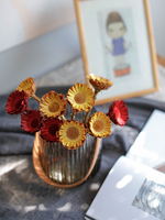 Bouquet de fleurs séchées de luxe avec base - Petite taille, longue durée (3-5 ans), pour la fête des Mères et la remise des diplômes, décoration de bureau et de plantes
