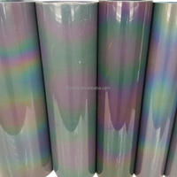 Vinilo Termotransferible Reflectante Arcoíris para Plotter o Máquina Láser, para Transferencia de Calor en Camisetas con Logotipo