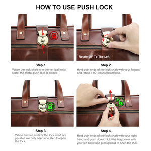 Sac de Médecin Vintage Haut de Gamme OEM ODM pour Hommes, Porte-Ordinateur Portable 14'' en Cuir Pleine Fleur Structuré avec Fermeture à Cadre Métallique - Product Image 5