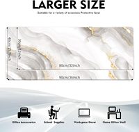 Tapis de souris de jeu AI'LONG B-8 XXL 800x300mm, grand modèle en marbre blanc avec base en caoutchouc antidérapante pour clavier, PC, ordinateur portable, en stock