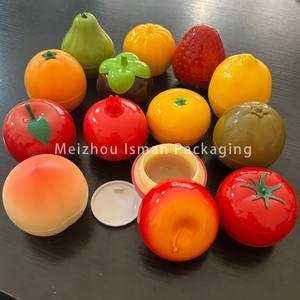 Bonita fruta limón melocotón calabaza forma ojo cara Cuerpo crema tarro bote bálsamo labial contenedor vacío labio exfoliante cosmético embalaje 30g - Product Image 2