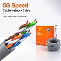 Cable de Red Cat 5e para Interiores, 24AWG, 4 Pares, 300m, Caja de Empuje, Cobre Sólido, Cubierta de PVC, Cableado Estructurado para Prueba Fluke, Precio de Fábrica