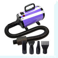 Sèche-cheveux pour chien, séchoir professionnel pour chien, vitesse du vent et chaleur réglables, séchoir de toilettage pour chien avec 4 buses différentes