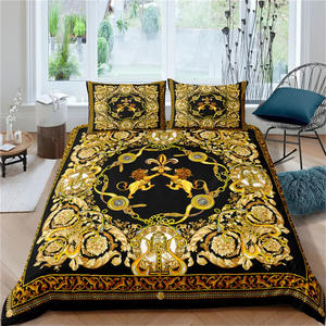 Parure de lit Golden <span class=keywords><strong>Lion</strong></span>, impression 3D, tissu brossé, ensemble 3 pièces, <span class=keywords><strong>housse</strong></span> de couette et taies d'oreiller, disponible en plusieurs tailles - Product Image 1
