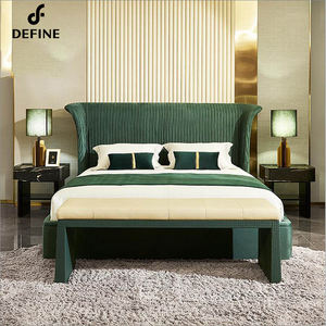 Set di Mobili per Camera da <span class=keywords><strong>Letto</strong></span> di Lusso Vintage <span class=keywords><strong>Verde</strong></span>, <span class=keywords><strong>Letto</strong></span> Matrimoniale <span class=keywords><strong>Verde</strong></span> Scuro con Testiera a Forma di Ala - Product Image 4