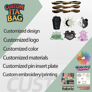 Sac à dos Ita en forme d'accordéon pour femmes et filles, sac bandoulière avec fenêtre transparente en forme de cœur et design touches de piano pour l'affichage de badges d'anime - Product Image 5