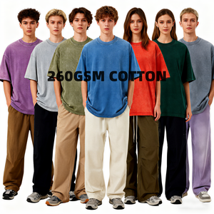 เสื้อยืด TKAN453 260 แกรม ผ้าคอตตอนหนาพิเศษ สไตล์วินเทจ ล้างสีแบบแอซิด พิมพ์ลายด้วยเทคนิค DTG ทรงโอเวอร์ไซส์ ไหล่ตก สีดำ เสื้อยืดผู้ชาย - Product Image 1