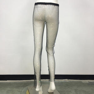 <span class=keywords><strong>Pantalon</strong></span> en résille à <span class=keywords><strong>strass</strong></span> Sexy de luxe, nouveau Style d'été à la mode, <span class=keywords><strong>pantalon</strong></span> en résille en cristal droit - Product Image 4