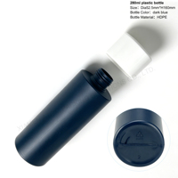 Flacon cylindrique en PEHD de 280 ml avec bouchon disque mat, emballage pour soins personnels, shampoing, après-shampoing, lotion, savon liquide, gel capillaire, logo personnalisé