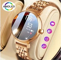 Reloj inteligente DM70 para mujer, resistente al agua, BT, llamada, pantalla Amoled de 1,04 pulgadas, monitoreo de salud, modos deportivos, asistente de voz, reloj inteligente para mujer