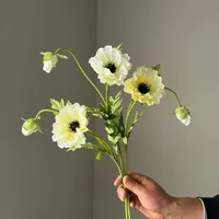 Fleurs artificielles de coquelicot en PU à 2 têtes pour bouquet de mariée DIY, décoration de mariage, fausses fleurs de coquelicot pour table de fête, décoration de maison et de chambre