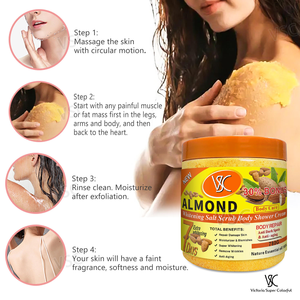 Gommage au <span class=keywords><strong>sucre</strong></span> de papaye personnalisé pour la réparation de la peau, gommage au sel blanchissant, exfoliant naturel, gommage pré-rasage au sel de mer - Product Image 5