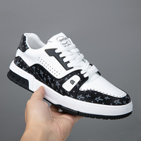 Vente directe usine – Chaussures montantes de luxe en cuir de vachette et maille, légères, tendance, rehaussantes, à lacets pour hommes