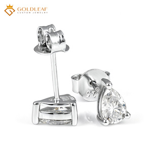 ต่างหูเพชรโมอิสซาไนต์ทรงหยดน้ำ/ทรงกลม รุ่น S925 เงินแท้จาก Goldleafgem ประดับเพชรแล็บคุณภาพสูง สำหรับผู้หญิง - Product Image 6