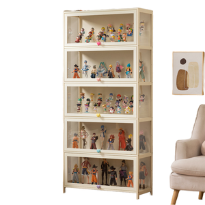 ตู้โชว์อะคริลิคใสกันฝุ่นแบบครีมทำมือ กล่องเก็บของพลาสติกสำหรับเลโก้ จัดระเบียบของใช้ในบ้าน - Product Image 1