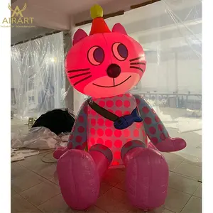 Costume gonfiabile del gatto di evento gonfiabile del gatto della decorazione di illuminazione per i puntelli di compleanno