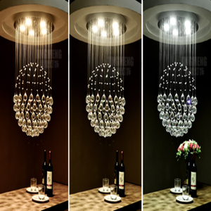 Lampadario con Perle di Cristallo, Sfere e Nappe Decorative, Luci Pendenti Eleganti per Villa, Casa, Soggiorno, Illuminazione da Soffitto - Product Image 3