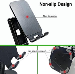 Height Adjustable Alloy Metal Support Table 360 <b>Rotating</b> Aluminum Mobile Phone Holder Portable and Flexible for <b>Desk</b> or Bed Use - Product Image 3