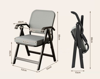 Chaise de bureau pliable avec cadre métallique rembourré, confortable, design minimaliste moderne, pour la maison, la salle de conférence et la formation