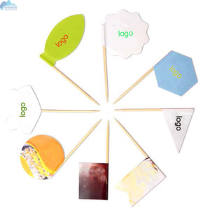 Drapeaux à dents personnalisés avec logo, différentes tailles et formes, parfaits pour les sandwichs, les desserts, les boissons, les bâtonnets à cocktail. - Product Image 4