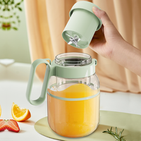 Draagbare elektrische sapcentrifuge blenderbeker met handvat, grote capaciteit, oplaadbare fruitsmoothie mixer, mini-sapblender