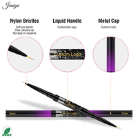 Pinceaux à ongles de couleur violet dégradé à double tête avec des capuchons de protection, ensemble pour la manucure DIY et le travail en salon