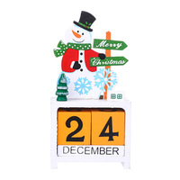 PUSELIFE bureau en bois calendrier de l'avent personnalisé noël bois bureau compte à rebours bloc cubes calendrier support calendrier perpétuel Cubes