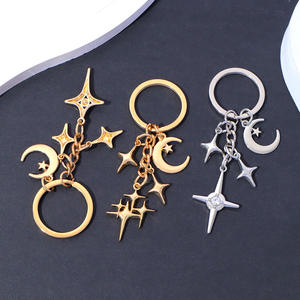 YW Simple alliage creux étoile lune mousqueton porte-clés pour hommes et femmes bagage sac cadeau - Product Image 3