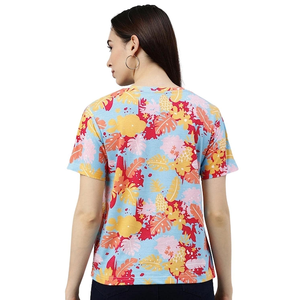 Camiseta de manga corta con cuello redondo para mujer de la mejor calidad, nuevo diseño, gráficos personalizados impresos de talla grande, informal, directo de fábrica de Bangladesh - Product Image 2