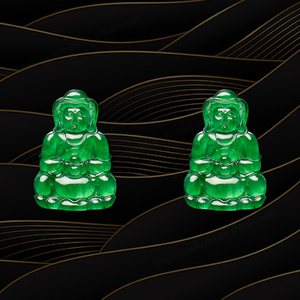Escultura de Jadeíta de Hielo, Jadeíta Natural Verde Avalokitesvara de Alta Calidad con Cambio de Color - Product Image 1