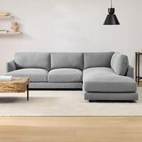 Canapé modulaire contemporain en forme de L, combinaison de couleurs de tissu personnalisée, canapé en gros directement de l'usine