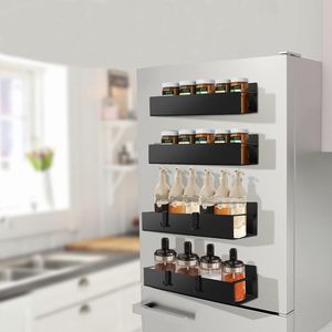Organisateur magnétique pour réfrigérateur à fixation latérale avec étagères multi-niveaux, idéal pour ranger les épices, les huiles et les condiments dans la cuisine - Product Image 6