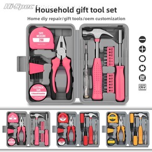 High Quality 15 Pcs Pink Household <b>Tool</b> <b>Set</b> <b>Hand</b> Operated Combination Socket Sleeve Spanner with Hard Case OEM 1 Year Warranty - Product Image 3