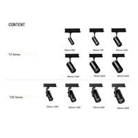 Système d'éclairage sur rail moderne pour hôtels et supermarchés, projecteur LED sur rail en aluminium zoomable 5W-30W, options 2/3/4 fils, CRI95, dimmable