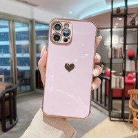 Coque de téléphone antichoc en forme de cœur pour iPhone 12 13 14 Pro Max XS X XR 7 8 Plus Mini