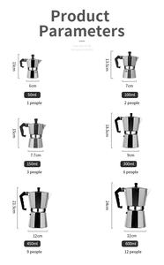 Cafetière Moka en aluminium de qualité supérieure, 3 tasses, pour expresso, <span class=keywords><strong>café</strong></span> cubain, cappuccino, latte - Product Image 5