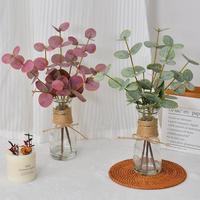 Vente chaude Plantes Artificielles Real Touch Eucalyptus Artificielle Pot D'eau Plante pour La Maison Décorative Faux Feuilles D'eucalyptus En Pot