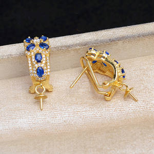 Base para Pendientes de Plata S925, Estilo Retro, JG5983, Base Cuadrada de 8-11 mm, Accesorio para Fabricación de Joyas con Perlas - Product Image 3