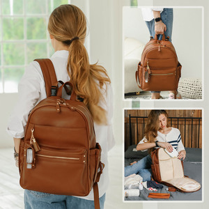Sac à dos bébé portable Offre Spéciale dernier <span class=keywords><strong>cuir</strong></span> végétalien de grande capacité avec poches isolées pour femmes OEM Skill-screen - Product Image 3
