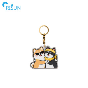 Porte-clés en métal personnalisé pour <span class=keywords><strong>chiot</strong></span>, chat, chien, porte-clés en acrylique avec logo personnalisé Llavero Capybara, porte-clés pour chien et chat avec carte arrière - Product Image 2