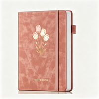 Carnet de notes personnalisé avec impression de fleurs de tulipes, format A5, carnet de notes de qualité supérieure, cadeau pour femmes