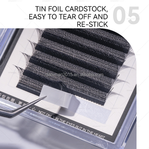 Wholesale Eyelash Extension Custom Logo OEM ODM Double Tips 3D W Shape <strong>Lashes</strong> Matte Black C D 0.05 Premade 3D <strong>Volume</strong> <strong>Lashes</strong> - Product Image 5