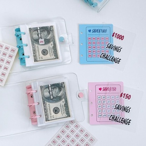Otros juguetes educativos: Diario de seguimiento personalizado, mini carpeta de presupuesto, libro de desafío de ahorro de dinero en efectivo de 100 días y 52 semanas con sobres - Product Image 4