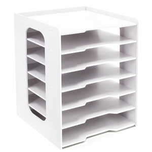 Organisateur de bureau pour dossiers, 7 niveaux, rangement pour papier A4 A5, porte-documents en PVC, boîte à magazines, version simplifiée - Product Image 1