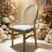 Chaise de salle à manger Louis en plastique rembourrée, dossier démontable, en rotin PE, chaise de banquet au design moderne et minimaliste JINXING JX-YT D06